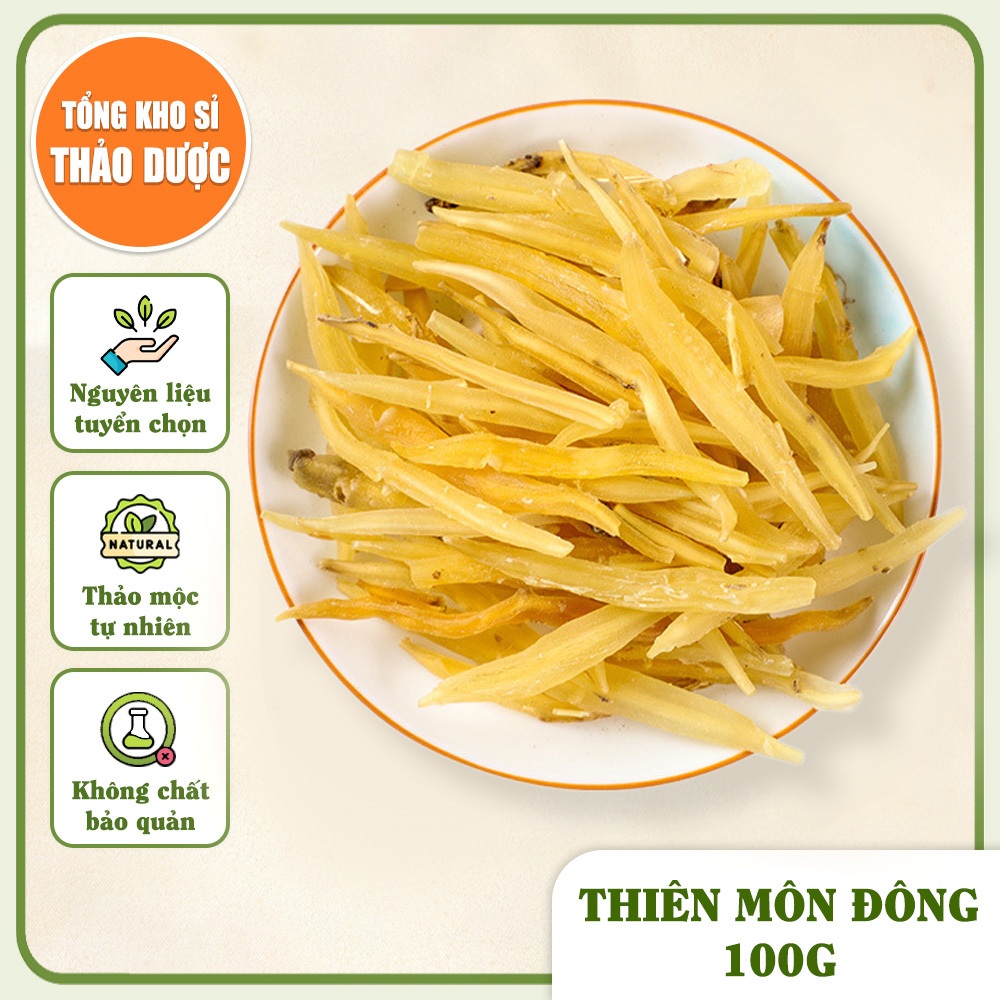 Thiên môn đông 100g, thiên môn, sạch, khô, dẻo, thơm - Tổng Kho Sỉ Thảo Dược