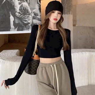 Áo thun croptop dài tay chất bozip loại 1 siêu đẹp