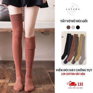 Tất Vớ Nữ Đùi Gối LAYANA Cổ Cao Giả Boots Chất Len Cotton dày dặn_LAYANA STORE