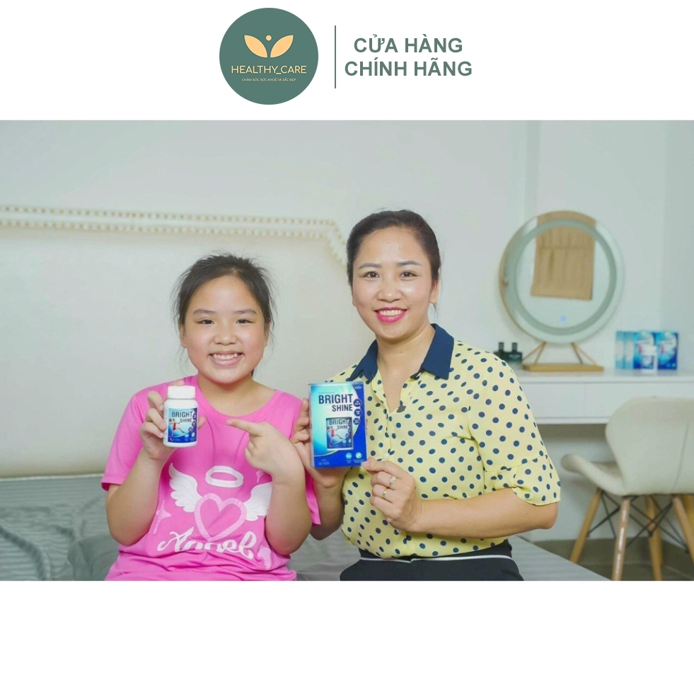 Viên uống Bright Shine TẶNG THƯỚC DÂY ĐO CHIỀU CAO CHO BÉ (Hộp 60 viên) và siro Vinpharma Canxi - Phát triển chiều cao
