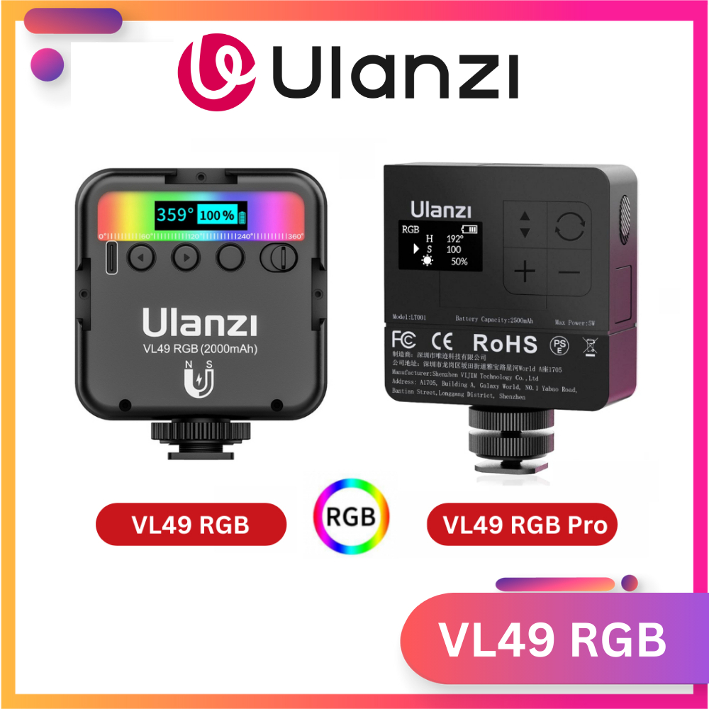ULANZI VL49 RGB / VL49 RGB Pro (LT001) - Hàng Chính Hãng - Đèn Led Mini Đổi Màu RGB
