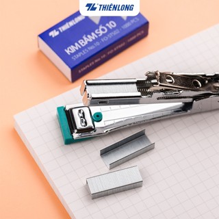 Kim bấm số 10 Thiên Long Flexoffice FO-STS02 làm từ thép cao cấp, bóng sáng không rỉ, có độ cứng cao
