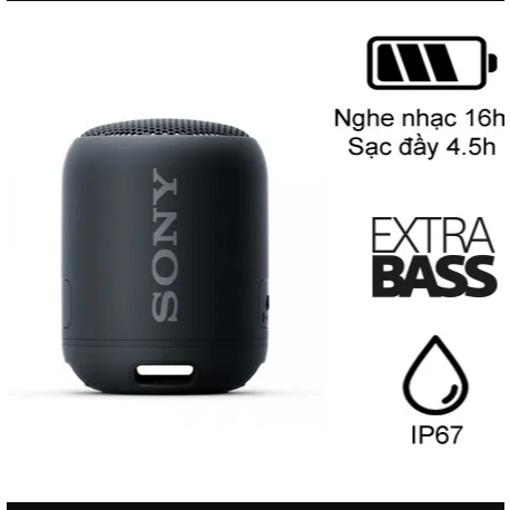 Loa Bluetooth Sony Extra Bass SRS-XB12-Màu Đen-Fullbox
