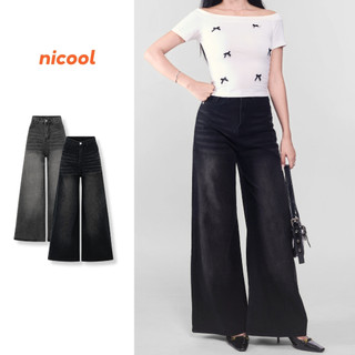 Quần Jean Nữ SUÔNG ỐNG RỘNG WASH kiểu TRENDY màu bụi cực chất Nicool N41-Q41