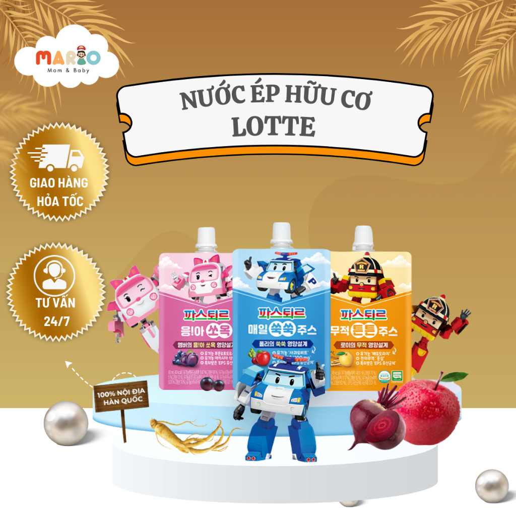 Nước Ép Hoa Quả LOTTE ĐỦ VỊ CHO BÉ - Giúp Bé Ăn Ngon, Tăng Sức Đề Kháng, Tăng Chiều Cao