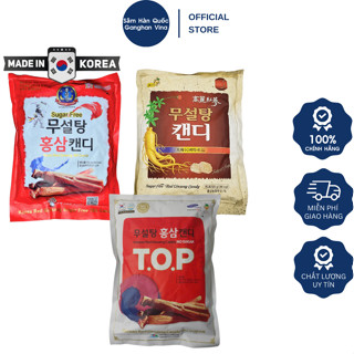Kẹo Hồng Sâm Hàn Quốc Ít Đường, Không Đường (500g) - Ít đường bồi bổ sức khỏe
