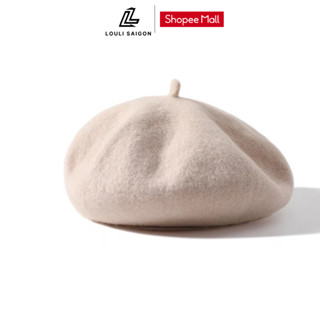  Mũ nồi nữ LOULI SAIGON trơn nhiều màu vải len dày dặn thời trang thu đông BR05 