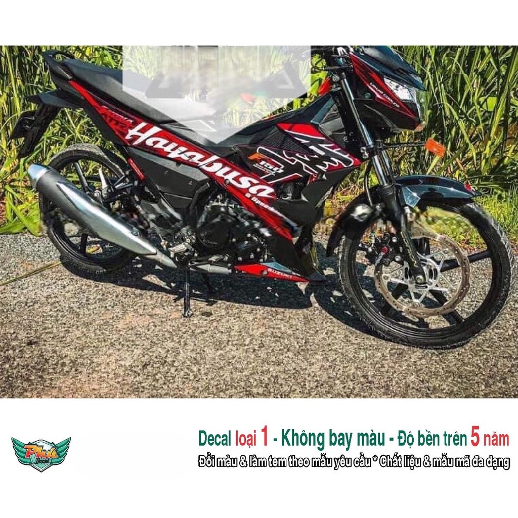 Tem rời xe Satria Hayabusa đỏ đen (B)