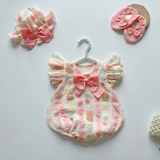 Bodysuit cho bé gái sơ sinh kèm nón và giày vải siêu xinh ⚡FREESHIP⚡Set body trẻ em chất liệu cao cấp, làm quà đầy tháng