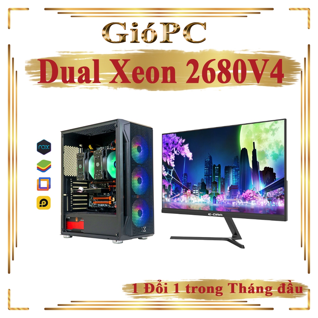 THÙNG MÁY TÍNH Dual Xeon 2680V4 Workstation CHUYÊN GIẢ LẬP RENDER
