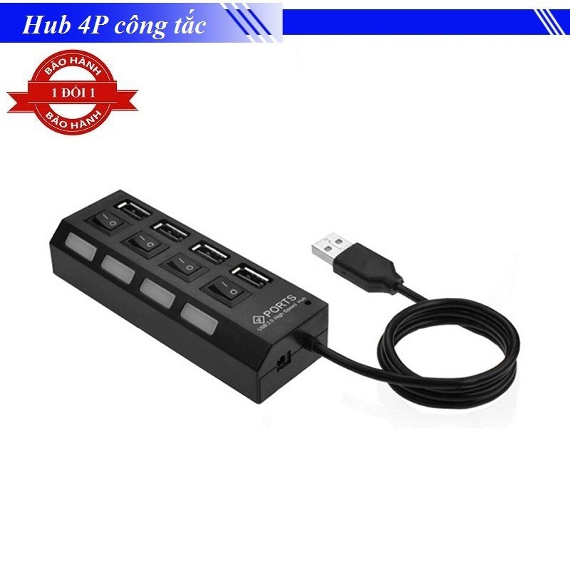 Hub chia 4 cổng USB có công tắc