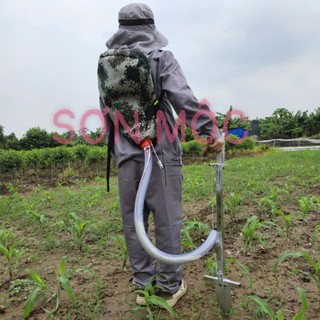 Xẻng bón phân TỰ LẤP INOX-(Loại 1 tay cầm) - GIEO HẠT (2 TRONG 1), lượng phân ĐIỀU CHỈNH tùy ý