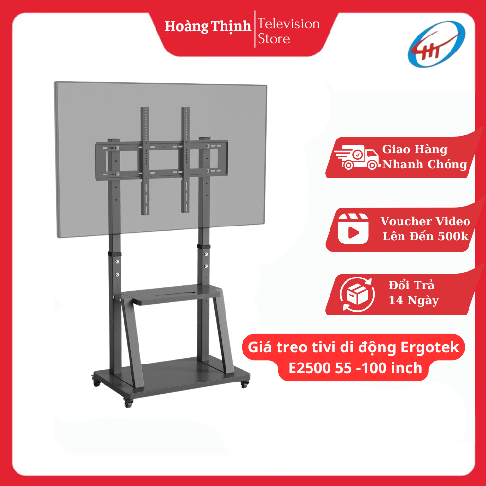 Giá treo tivi di động Ergotek E2500 55 -100 inch - Giá treo tivi phòng họp, hội nghị - Hàng Chính Hã