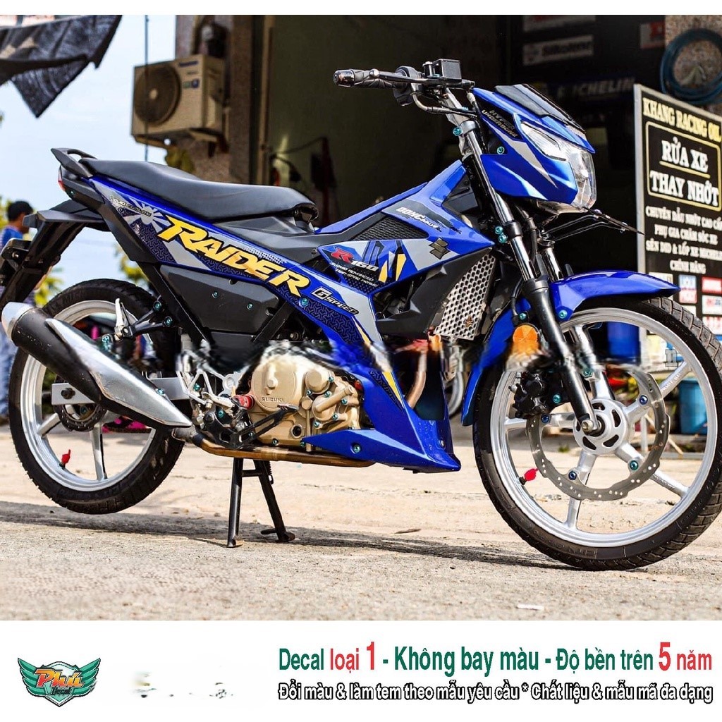 Tem rời xe Raider Xanh (B)