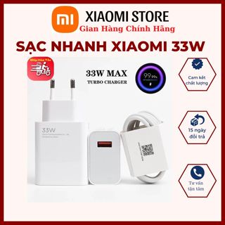 Bộ Sạc Nhanh Xiaomi 33W  - Mi Charge Turbo 33W Siêu nhanh - Bảo Hành 6T