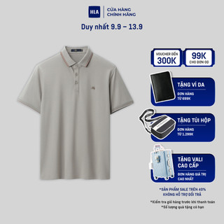 HLA - Áo POLO nam ngắn tay phối viền vải mềm mát thân thiện với da Skin-friendly comfortable Polo shirt