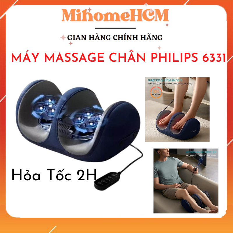 GIAO HỎA TỐC - Máy Massage Vùng Chân PHILIPS 6331 chế độ massage và chườm ấm hiệu quả massage đa vùng