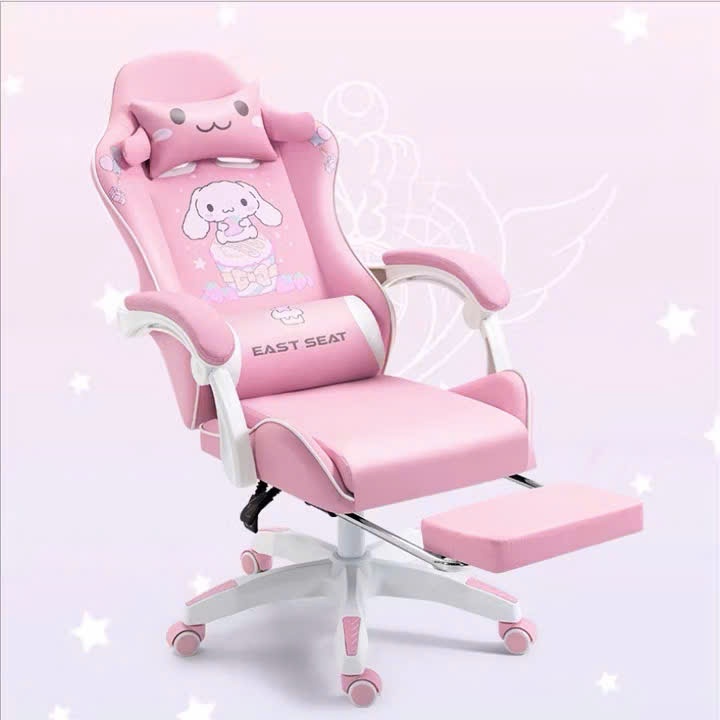 (Màu Hồng) Ghế Gaming bọc da Pu cực bền , chức năng nâng hạ ghế , xoay 360 , ngả lưng 155 độ hàng mớ
