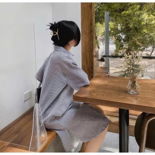 Đầm - váy kẻ sơ mi xốp