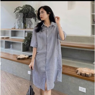 Đầm - váy kẻ sơ mi xốp