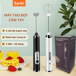  Máy tạo bọt cà phê Akiho máy đánh trứng cầm tay mini sạc pin 3 cấp độ tiện dụng 