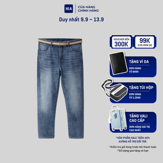 HLA - Quần jeans nam tôn dáng mềm nhẹ đàn hồi cao cấp Cool and breathable cartoon print Jeans
