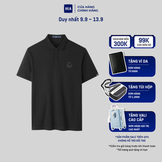 HLA - Áo POLO nam ngắn tay cao cấp co giãn in logo rồng Embroidered SORONA short-sleeved Polo shirt
