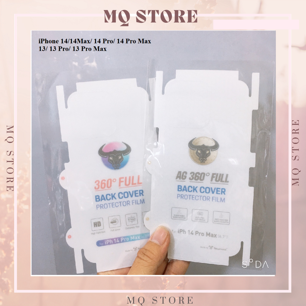 Miếng dán PPF full mặt lưng và viền dành cho iPhone 14/14Pro/14Plus/14 Por Max,13,13 Pro,13 Pro Max,