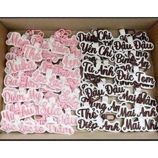 Thẻ tên,  nametag thêu tên bé , số đt theo yêu cầu treo balo phụ kiện trang trí cho bé