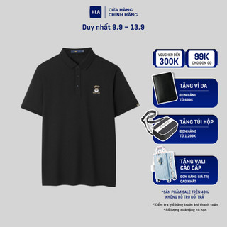HLA - Áo POLO nam ngắn tay cao cấp thoáng khí in logo họa tiết New moisture wicking cool short-sleeved polo shirt