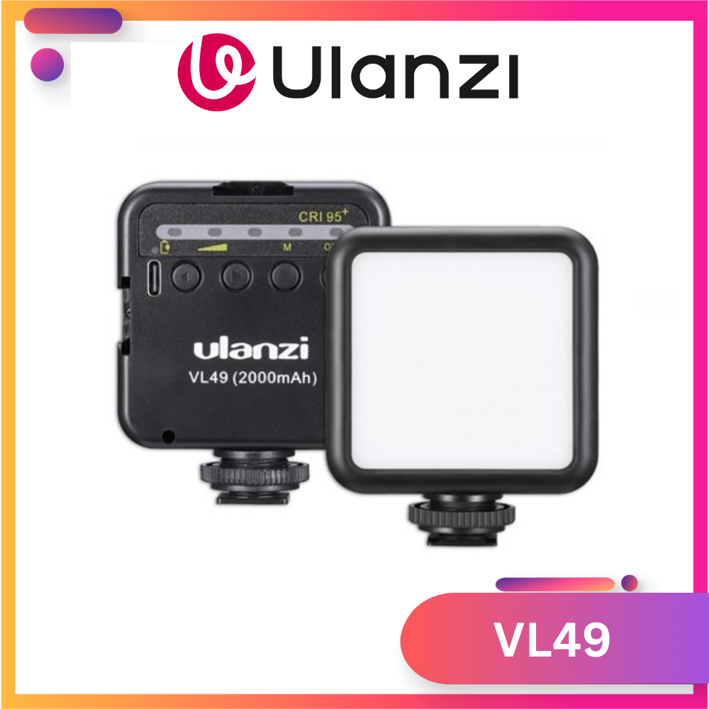 ULANZI VL49 MIni (5500K) - HÀNG CHÍNH HÃNG - Đèn Led Tích Hợp Pin Lithium 2000mAh