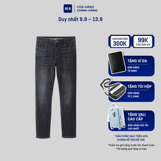 HLA - Quần jeans nam wax màu mềm mại co giãn thoải mái Tanned color soft & breathable cool black Jeans