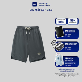 HLA - Quần short nam lưng thun dây rút co giãn tốt mịn và mát Soft & breathable drawstring dark grey Shorts