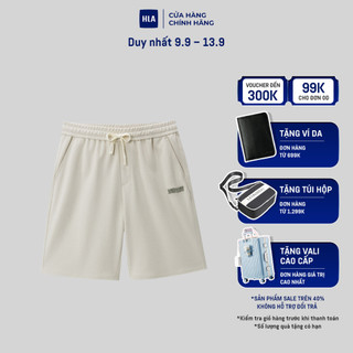 HLA - Quần short nam trắng kem lưng thun dây rút mềm mịn thoải mái Youthful soft comfortable drawstring Shorts