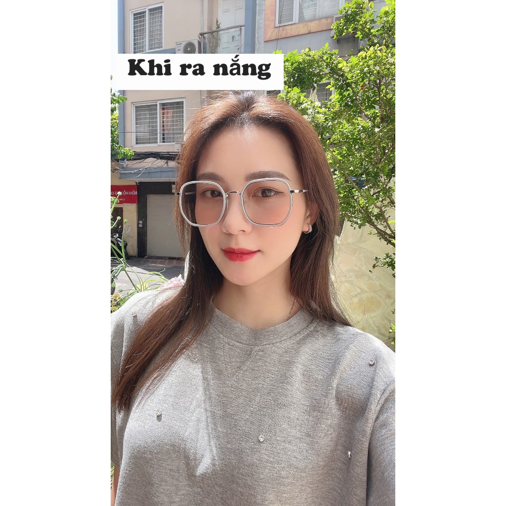 Kính mắt Daily , Kính mắt đổi màu dáng đa giác -KM89