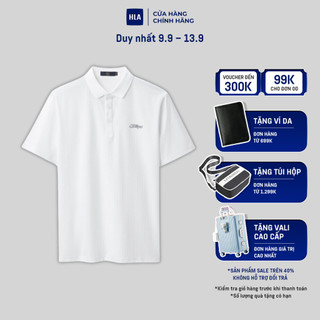 HLA - Áo POLO nam ngắn tay mềm mịn thoáng mát đàn hồi Elastic soft comfortable solid white Polo shirt