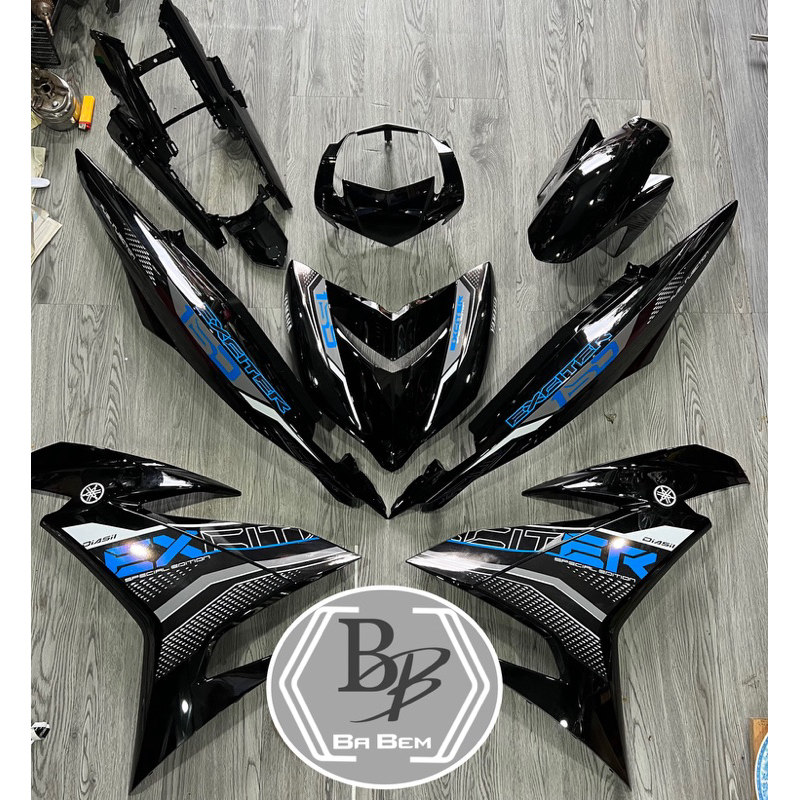 Dàn áo đen bóng ex150 dán tem sẵn