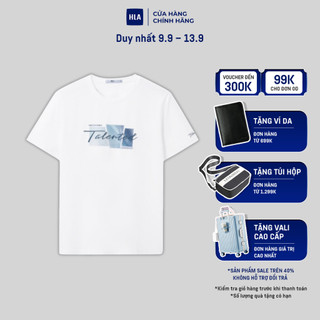 HLA- Áo thun nam ngắn tay họa tiết chữ mềm mịn thoáng khí Elastic & soft with letter pattern T-shirt