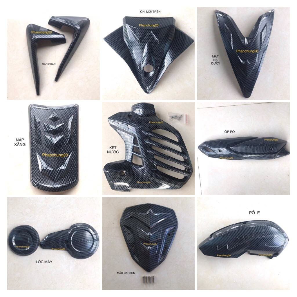 NVX 2016 2017 2018 2019 2020 ( V1 ) COMBO BỘ ỐP PHỤ KIỆN TRANG TRÍ DÙNG CHO XE NVX - V1 CACBON