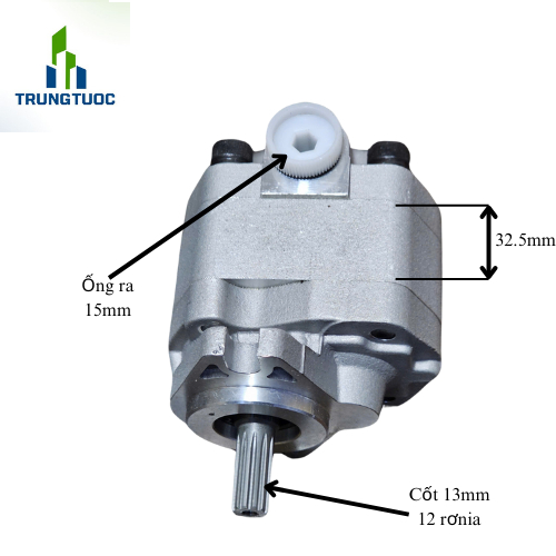 Bơm thủy lực Iseki TA TL _lưu lượng 12cc 14cc quay phải cốt 12 rơnia.