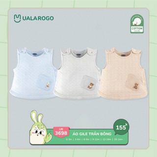 Áo gile chần bông cho bé Ualarogo 0-2 tuổi vải Cotton ấm áp mềm mại 3698 