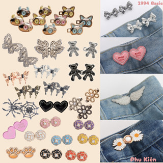 [Cam Kết Giống Hình]1cặp Ghim cài quần bị rộng. Cúc cài thu nhỏ eo quần - áo nhiều charm dễ thương
