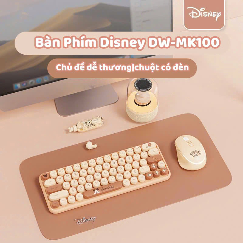 Bộ Bàn Phím Và Chuột Bluetooth Không Dây Disney DW-MK100 Dùng Làm Quà Tặng, Gaming, Văn phòng, Hàng 