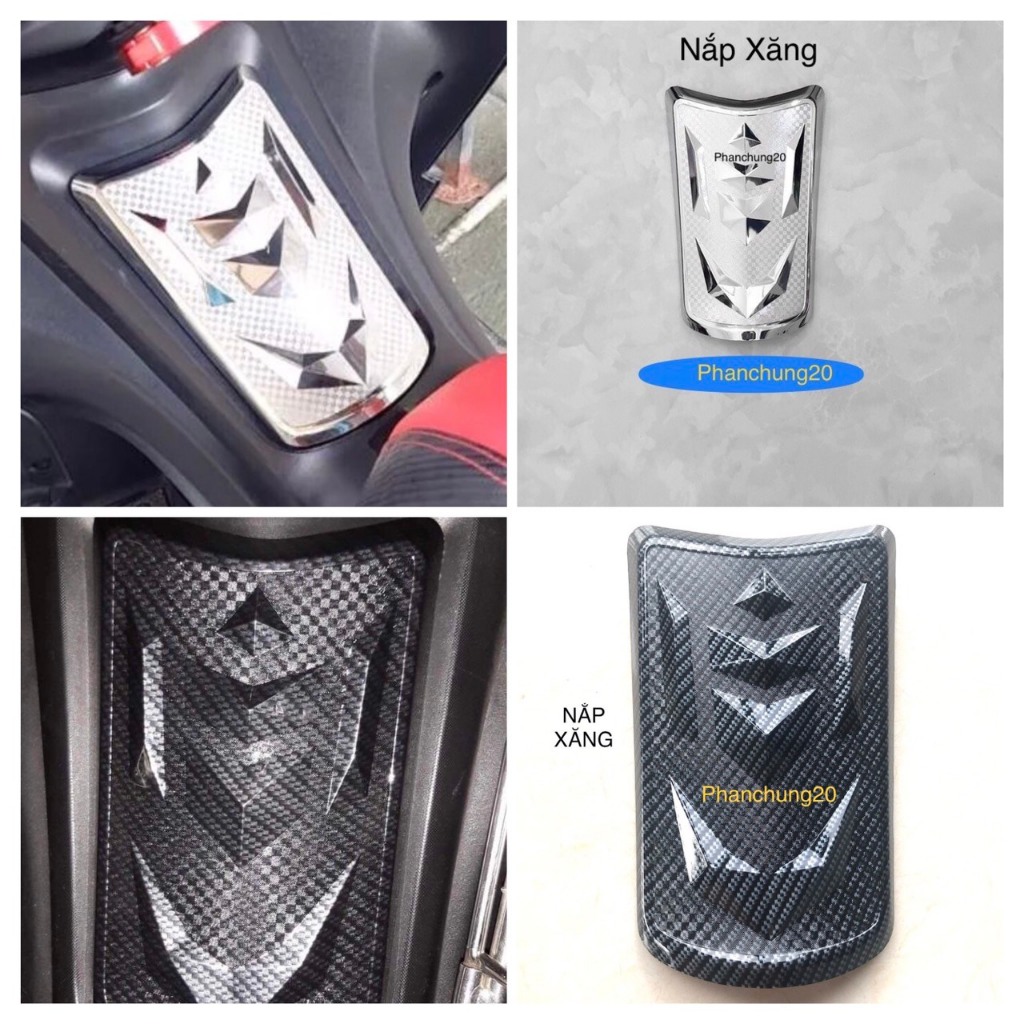 NVX 2016 2017 2018 2019 2020 ( V1 ) ỐP NẮP BÌNH XĂNG DÙNG CHO XE NVX - V1 CROM / CACBON
