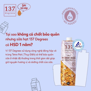 [MUA THÙNG 12 HỘP 1 LÍT TẶNG 1 GÓI TREO TƯỜNG] Sữa Hạt Mắc Ca 1 Lít 137 Degrees Nhập Khẩu Thái Lan Dinh Dưỡng