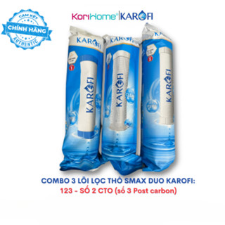 Bộ 3 lõi lọc nước Karofi 123 CTO Smax Duo với lõi số 2 CTO lưới (lõi ghi số 3) dùng cho model S-S038,O-P1310, X39