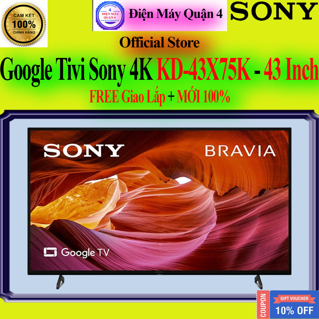[Sony 43X75K] Google Tivi Sony 4K 43 inch KD-43X75K