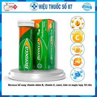 Viên sủi Berocca tuýp 10 viên - Bổ sung vitamin tổng hợp và giúp khỏe mạnh và tăng cường tập trung