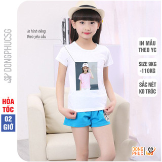  Áo thun in hình ảnh chữ tên riêng theo yêu cầu thun cotton màu trắng đủ size cho bé trai gái nam nữ 