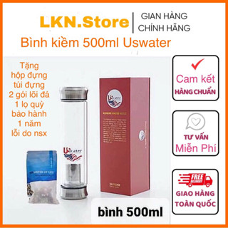 Bình nước tạo kiềm uswater 500ml tặng kèm 02 gói lõi đá khoáng